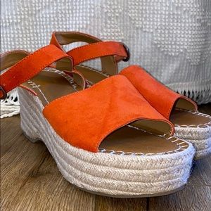 Size 10 Platform Orange Sandals